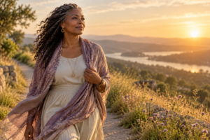 Evolving Gracefully – Black Woman at Golden Hour